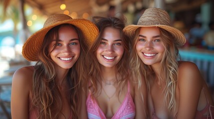 Business networking event by the ocean. Coworkers socialise with drinks on trip. Business vacation.