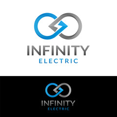 electric infinity logo design vector illustration