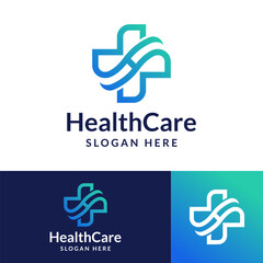 concept letter h with plus logo, health care logo design vector illustration