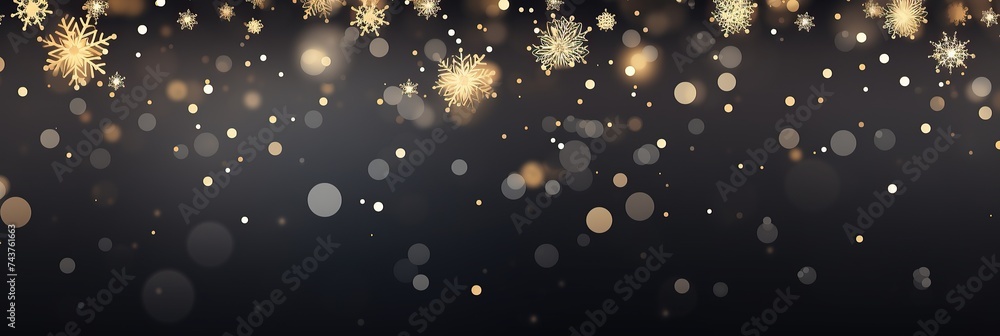 Poster A mesmerizing display of countless intricate snowflakes against a dramatic black backdrop, creating a stunning winter scene
