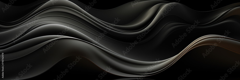 Aufkleber A mesmerizing abstract background composed of fluid wavy lines in black and white, creating a dynamic and energetic visual experience