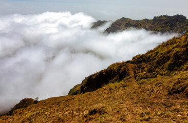 Mountain landscape near Pico da Cruz, Santo Antao Island, Cape Verde, Cabo Verde, Africa.
