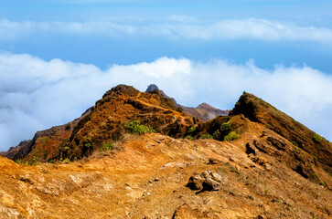 Mountain landscape near Pico da Cruz, Santo Antao Island, Cape Verde, Cabo Verde, Africa.