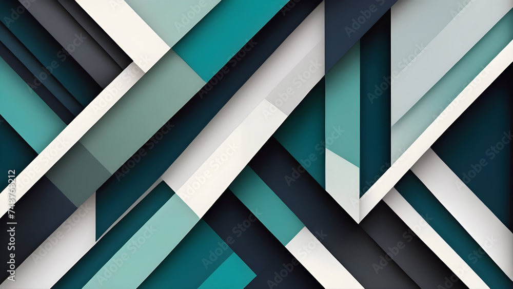 Aufkleber geometric-composition-featuring-translucent-overlays-intersecting-linear-patterns-minimalist-white