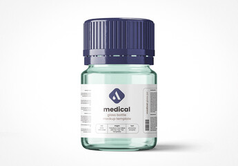 Small Medical Glass Bottle Mockup