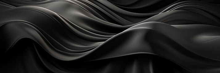 Fototapeta premium black wavy fabric flowing like a visual symphony, creating a dynamic and elegant movement