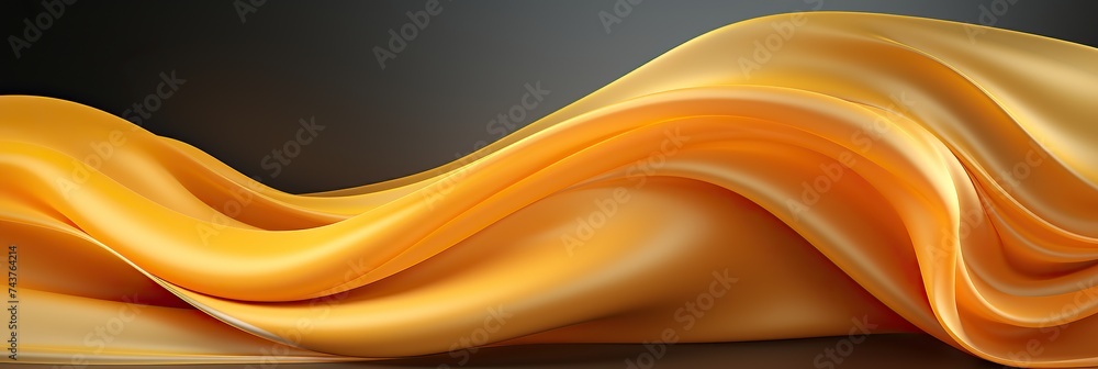 Poster a vibrant yellow wave dances across a mysterious black canvas, creating a striking contrast and sens