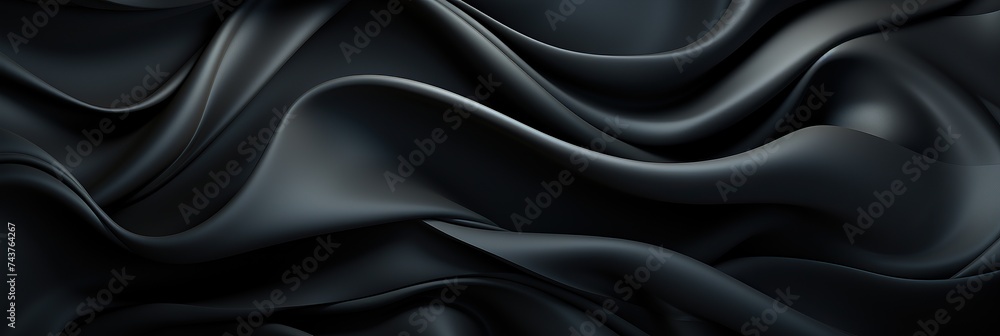 Aufkleber a mesmerizing wavy design in shades of black on a dark background symbolizes fluidity and movement, 