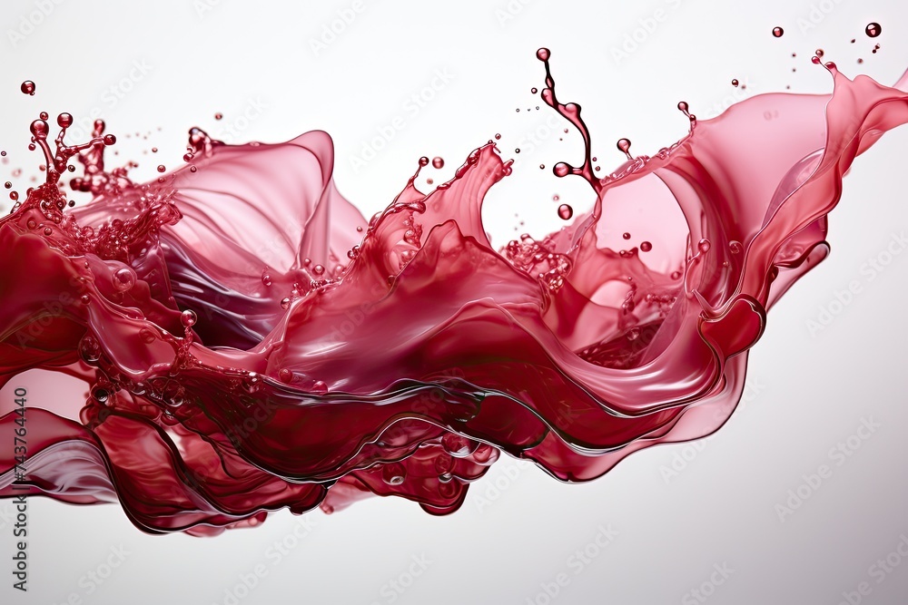 Aufkleber a vibrant red liquid splashes into the air, forming intricate patterns and shapes as it defies gravi