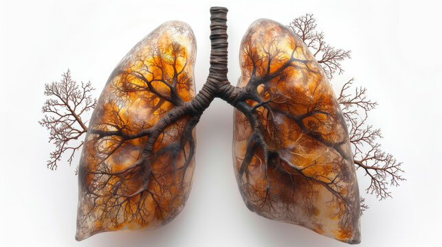 lungs in the form of branches and leaves