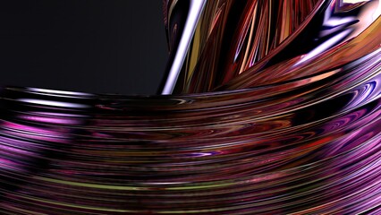Dark Atmosphere Glass Texture Transparent Fresh Bezier Curves Delicate Luxury Elegant Modern 3D Rendering Abstract Background