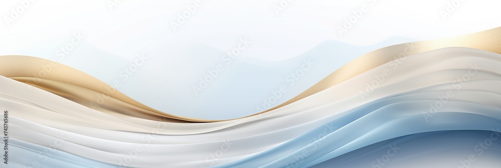 Poster Dynamic interplay of wavy lines in varying shades of blue and white, creating a sense of fluid movement and energy