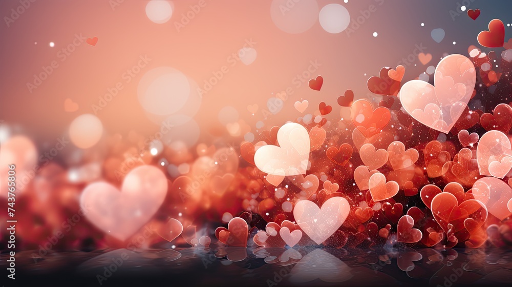 Aufkleber a mesmerizing scene unfolds as a multitude of hearts gently float in the air, creating a dreamlike a