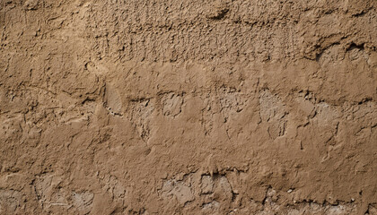 Soil wall texture of clay house structure. Mud background. Soft picture