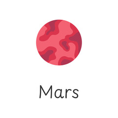 Mars planet icon. Vector illustration.