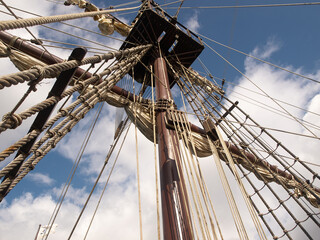 The Spanish galleon master tree represents a majestic element of maritime history. - 743767284