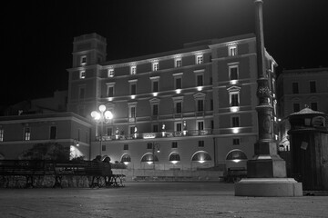 Piazza del Bastione di Saint Remy Cagliari at night cityscape Italy architecture. - 743767449