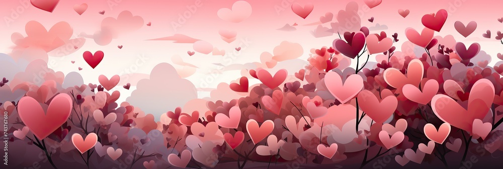 Aufkleber a collection of hearts gracefully float in the air, creating a whimsical and enchanting scene