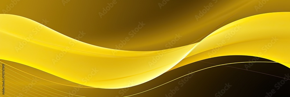 Aufkleber dynamic wavy lines in yellow and black create a mesmerizing and energetic background