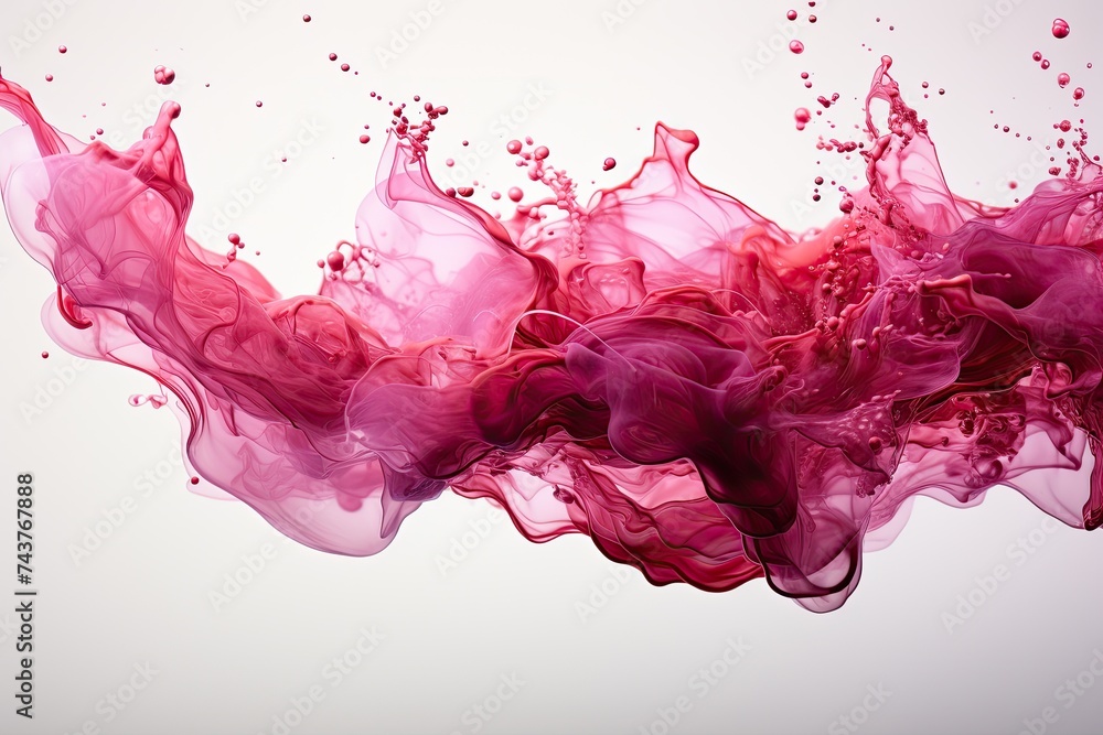 Leinwandbilder a mesmerizing display of soft pink substance suspended in the air, gently swirling and floating with