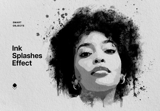 Ink Splashes Photo Effect Mockup With Generative AI Preview