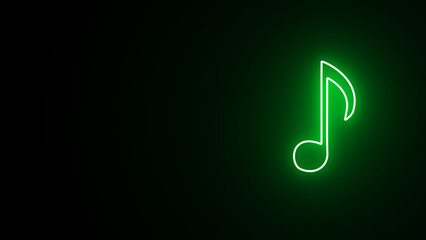 Glowing Music notes icon. Abstract Audio icon, melody. Disk and dj console. Audio Technology Concept with music symbol as a neon light.