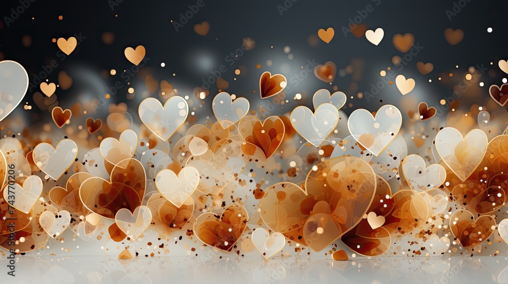 Aufkleber a variety of colorful hearts float gracefully in the air, creating a dreamy and enchanting scene
