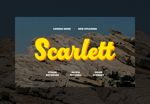 Retro Credits Movie Titles Template Mockup