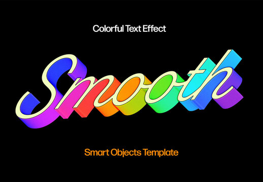 Retro Colorful Text Effect Mockup