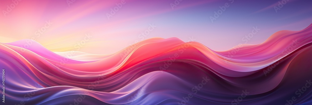 Aufkleber A vibrant powerful movement of a wave crashing against the shore, with a mesmerizing sunset creating a warm glow in the background