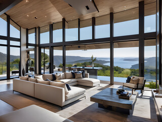 Elegant Oasis: Beautiful Open Living Room, Modern Marvel
