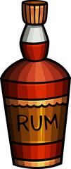 Rum bottle cartoon funny illustration