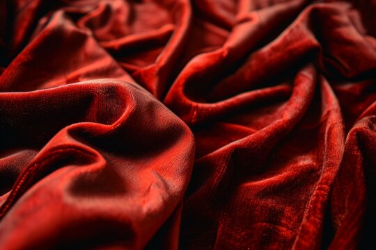 Tela de terciopelo rojo satinado con textura suave y lujosa