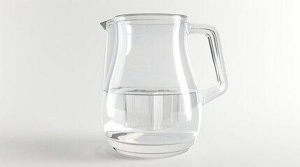 New water filter in a plastic jug on a white background.