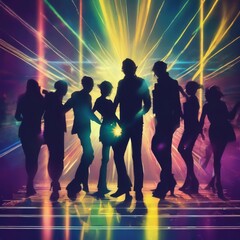 disco club night life people dancing laser light