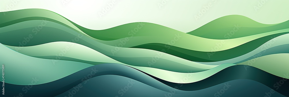 Fototapete a mesmerizing abstract background featuring wavy lines in shades of green and blue, creating a sense
