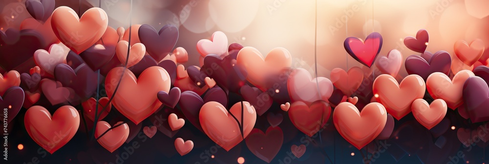 Aufkleber a flurry of hearts floats magically through the air, creating a mesmerizing display of love and ench