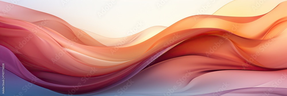 Aufkleber a vibrant abstract painting featuring a wavy design in shades of pink and orange, creating a sense o