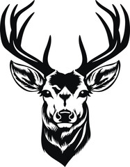 Fototapeta premium Deer head icon, deer head logo, Deer Hunting logo Vector illustration on a white background