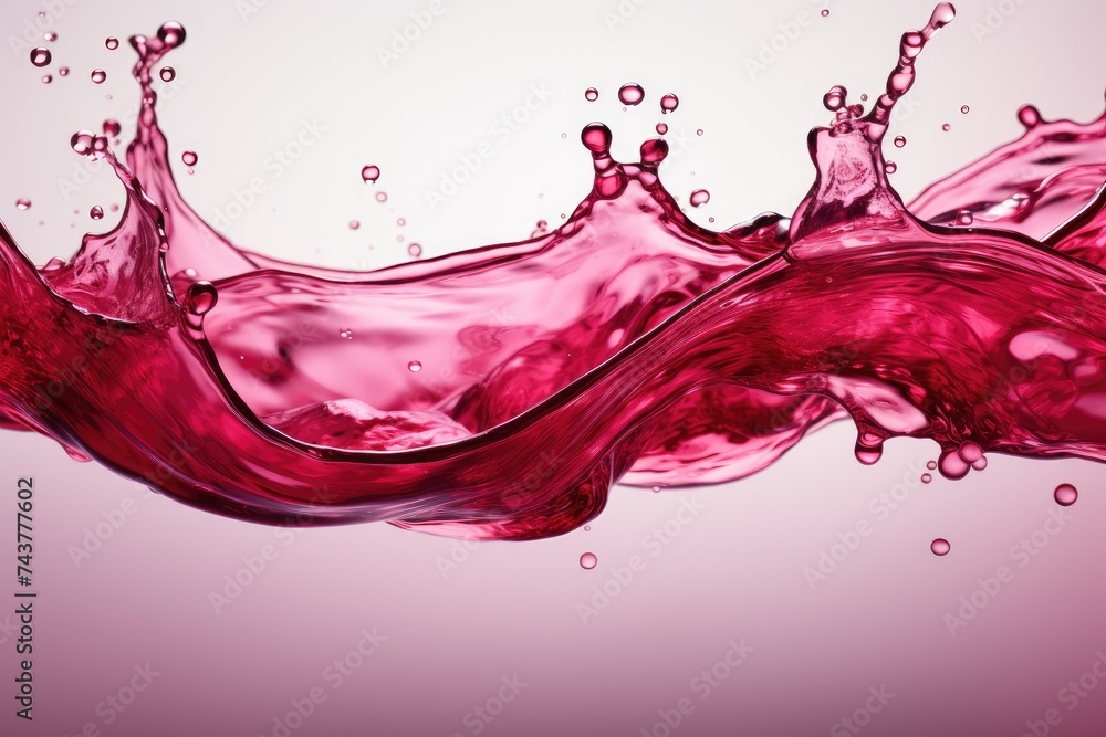 Aufkleber a vibrant red liquid passionately splashes into the tranquil water, creating a mesmerizing dance of 