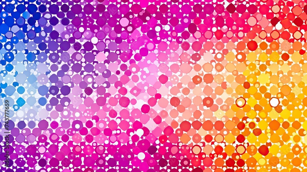 Aufkleber Playful circles and dots swirl and mingle on a vibrant background, creating a dynamic and whimsical display of color and movement