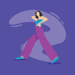 Flat illustration character of woman with style