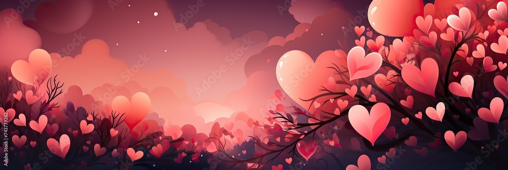Aufkleber A surreal colorful hearts gently floating in the air, creating a magical and enchanting atmosphere