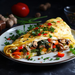 Omelette with Mushrooms and Fresh Herbs