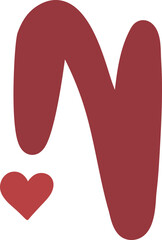 cute heart letter n