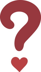 cute heart letter sign symbol question mark