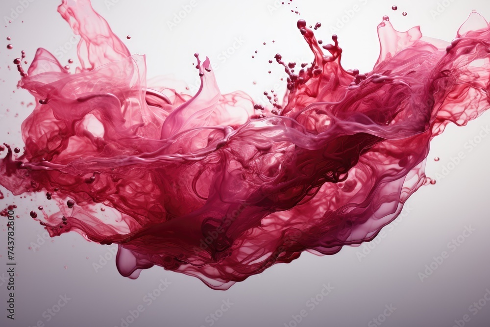 Aufkleber a vibrant red substance hovers weightlessly in mid-air, suspended in a mysterious and enchanting dis
