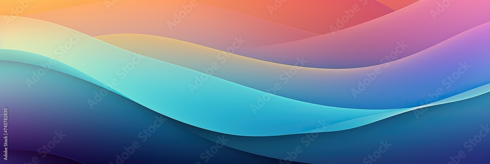 Poster smooth gradient curves with elegant abstract color waves