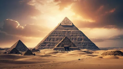 Foto op Canvas The stunning beauty of the Egyptian pyramids © Sahaidachnyi Roman
