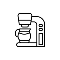 Coffee machine outline icons, minimalist vector illustration ,simple transparent graphic element .Isolated on white background